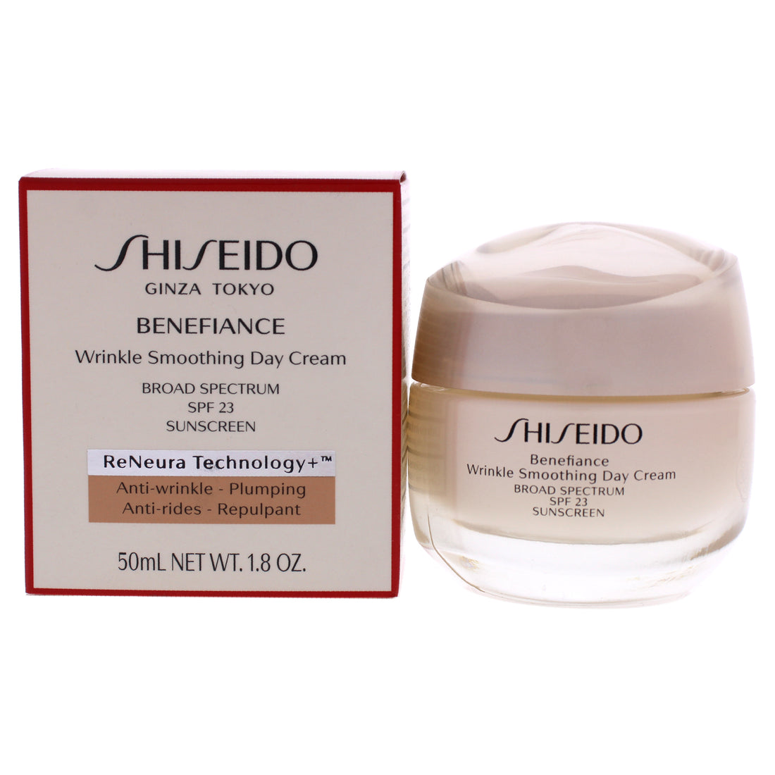 Benefiance Wrinkle Smoothing Day Cream SPF 23 by Shiseido for Unisex - 1.8 oz Cream