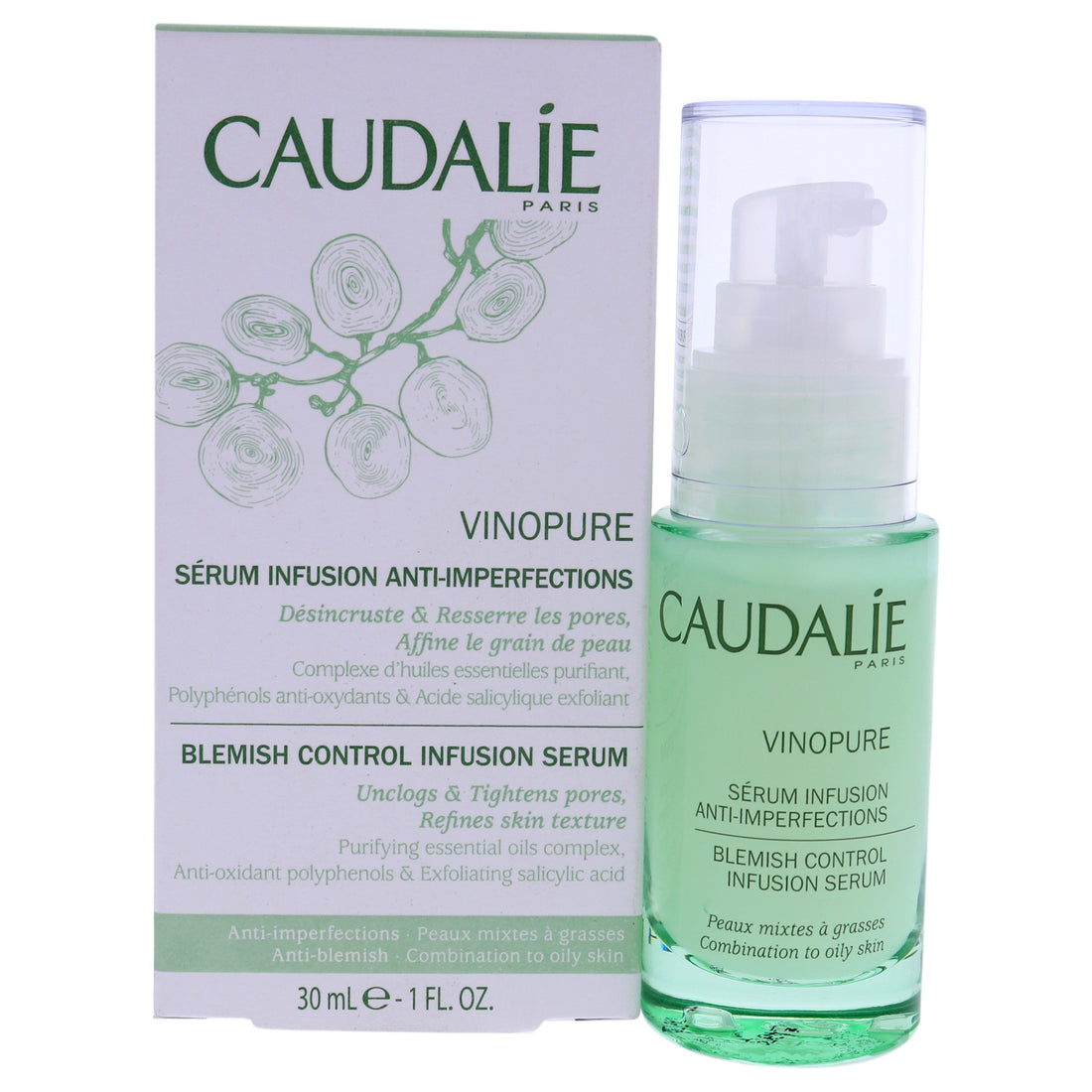 Vinopure Natural Salicylic Acid Pore Minimizing Serum by Caudalie for Unisex - 1 oz Serum