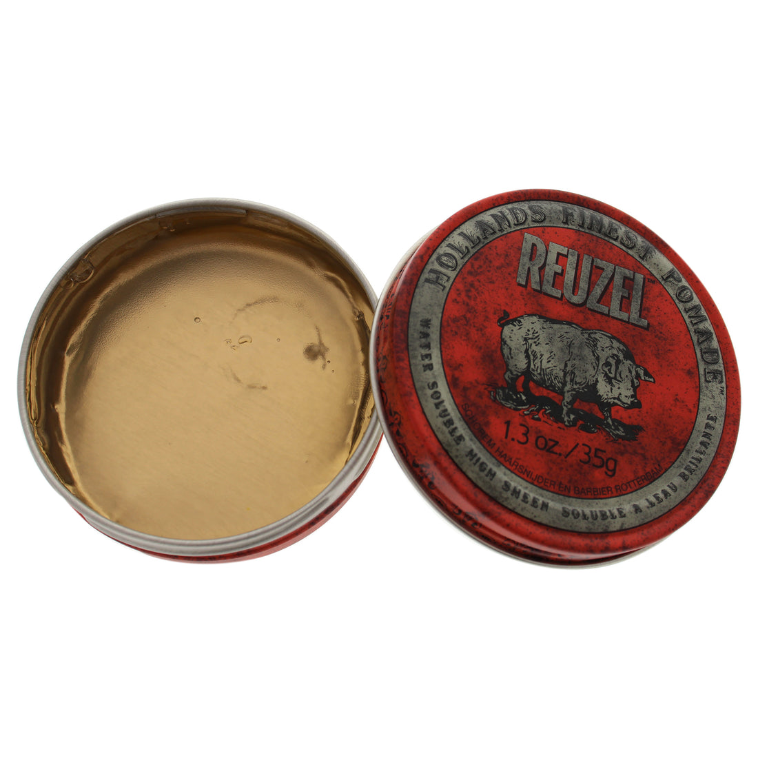 Red Water Soluble High Sheen Pomade by Reuzel for Men - 1.3 oz Pomade