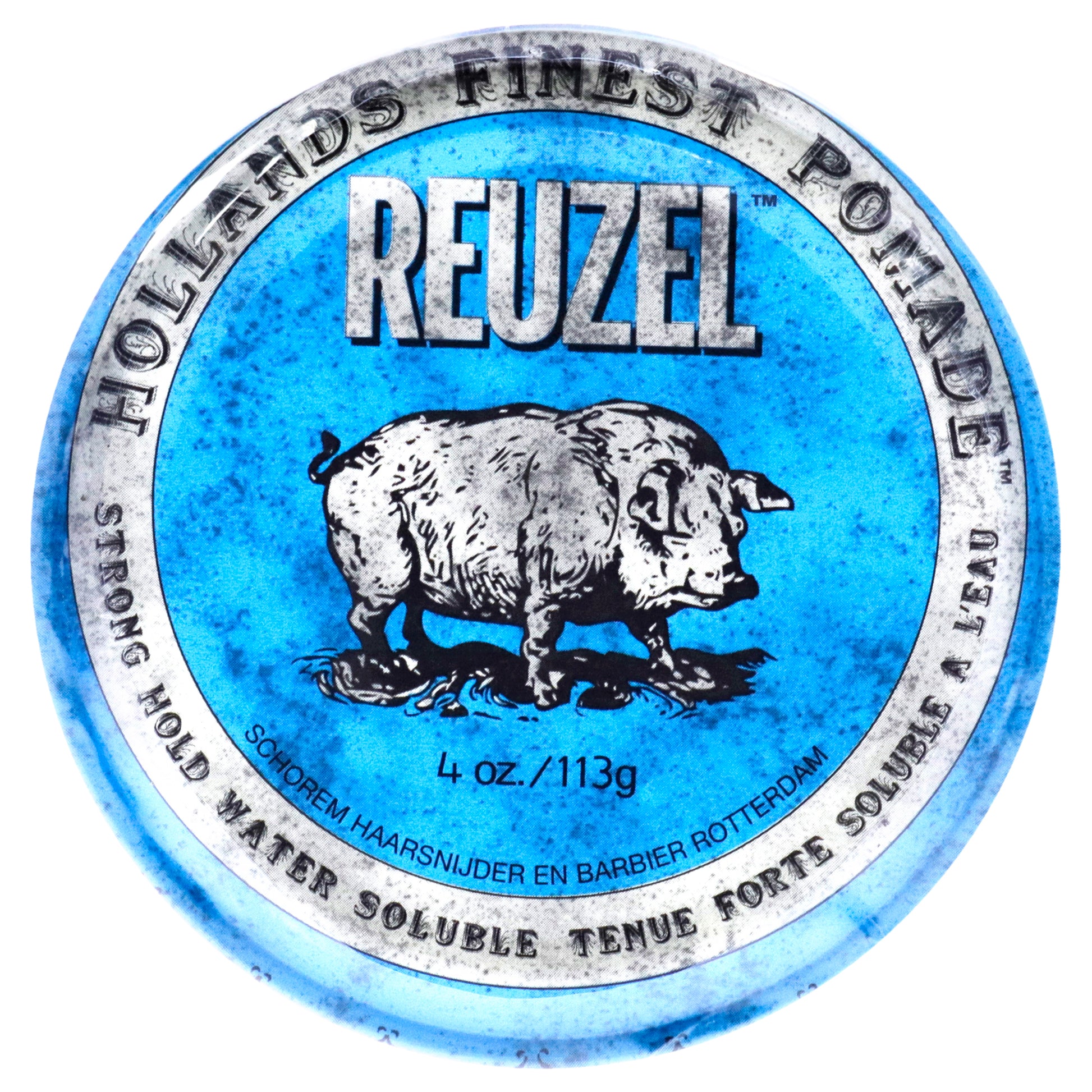 Blue Strong Hold Water Soluble Pomade by Reuzel for Men - 4 oz Pomade