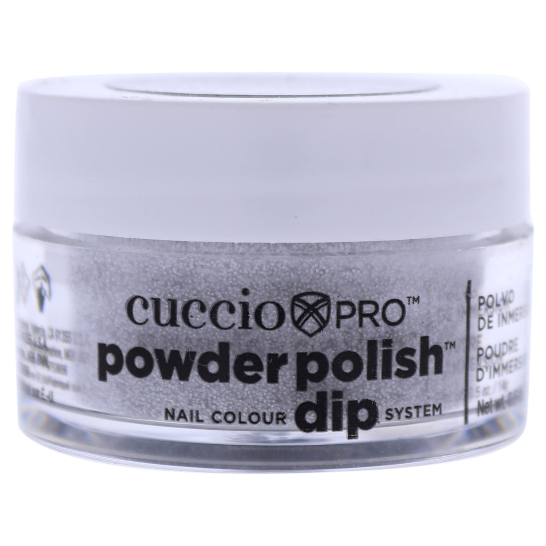 Cuccio Colour Pro Powder Polish Nail Colour Dip System - Silver with Silver Glitter