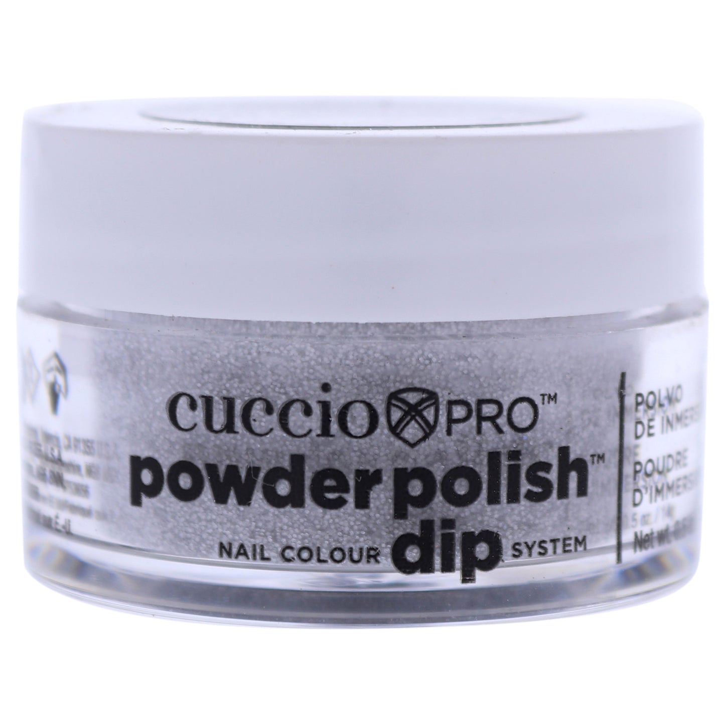 Cuccio Colour Pro Powder Polish Nail Colour Dip System - Silver with Silver Glitter