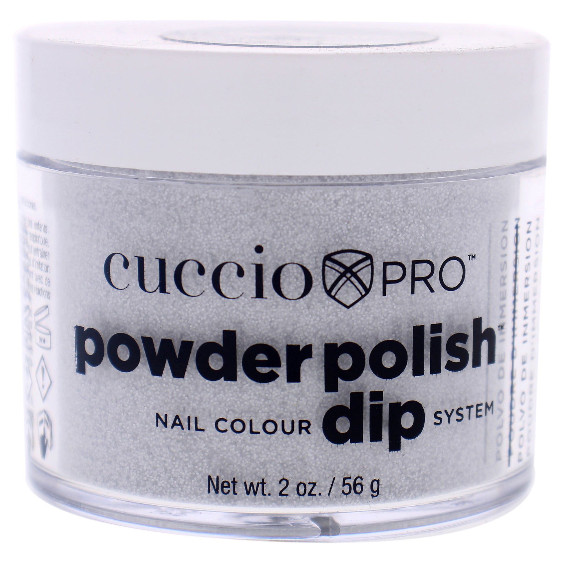 Cuccio Colour Pro Powder Polish Nail Colour Dip System - Silver with Silver Glitter