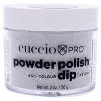 Cuccio Colour Pro Powder Polish Nail Colour Dip System - Silver with Silver Glitter