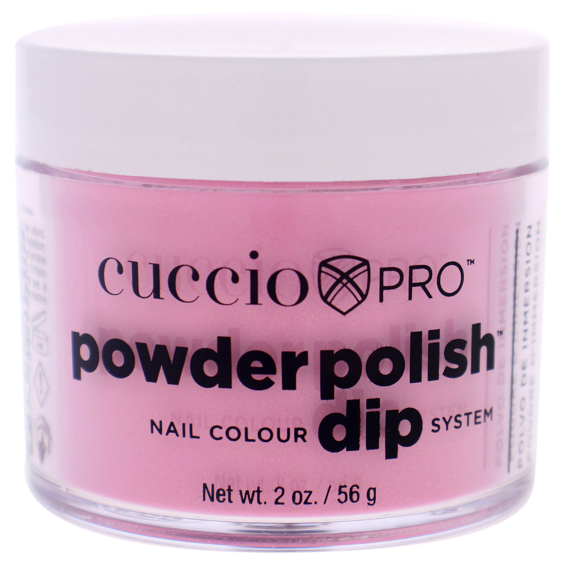 Cuccio Colour Pro Powder Polish Nail Colour Dip System - Bright Pink with Gold Mica