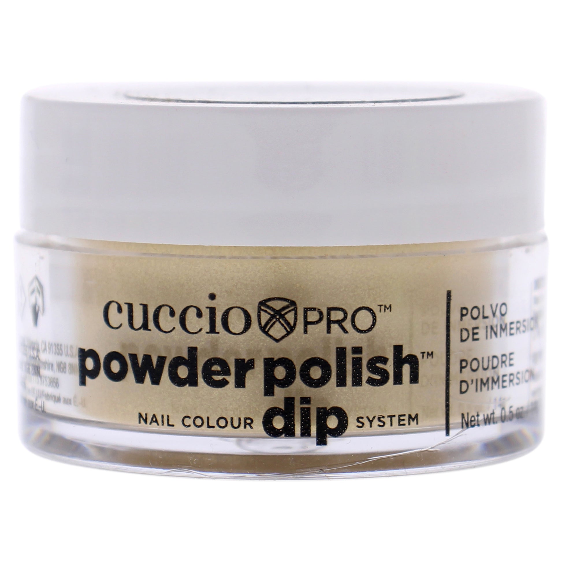 Cuccio Colour Pro Powder Polish Nail Colour Dip System - Metallic Lemon Gold