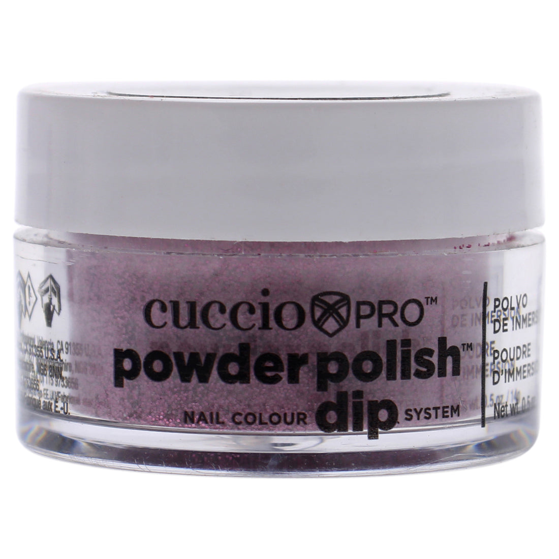 Cuccio Colour Pro Powder Polish Nail Colour Dip System - Barbie Pink Glitter