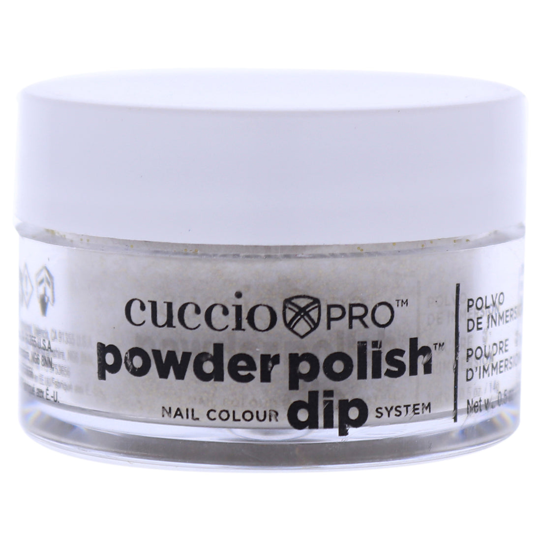 Cuccio Colour Pro Powder Polish Nail Colour Dip System - Gold With Rimbow Mica