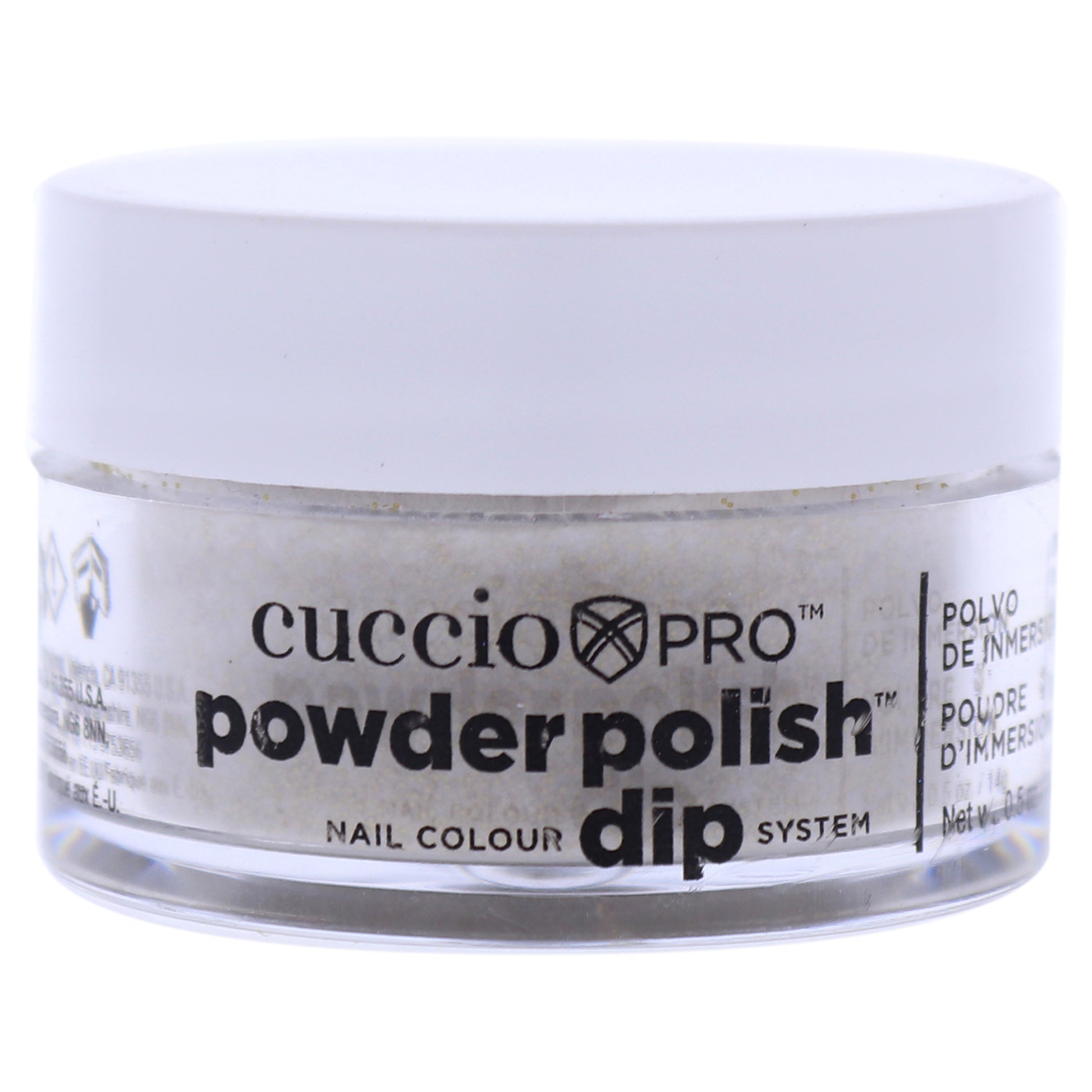 Cuccio Colour Pro Powder Polish Nail Colour Dip System - Gold With Rimbow Mica