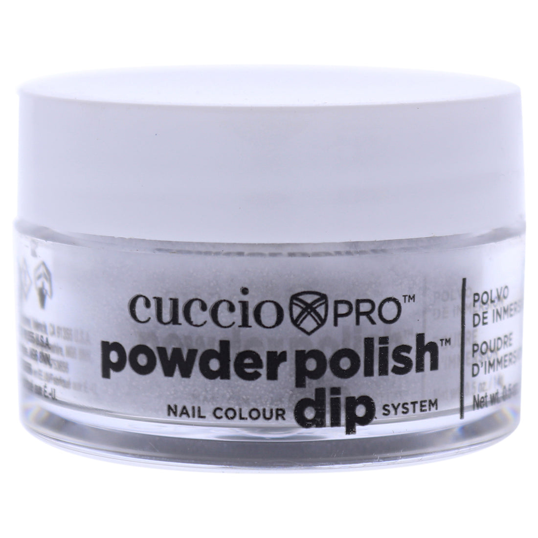 Cuccio Colour Pro Powder Polish Nail Colour Dip System - Platinum Silver Glitter