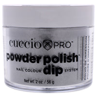 Cuccio Colour Pro Powder Polish Nail Colour Dip System - Silver with Silver Mica