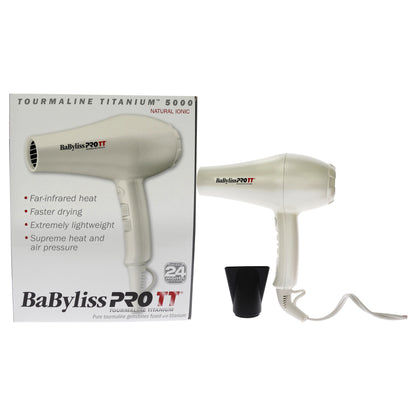 Tourmaline Titanium 5000 Hair Dryer - BABTTW5586 - White