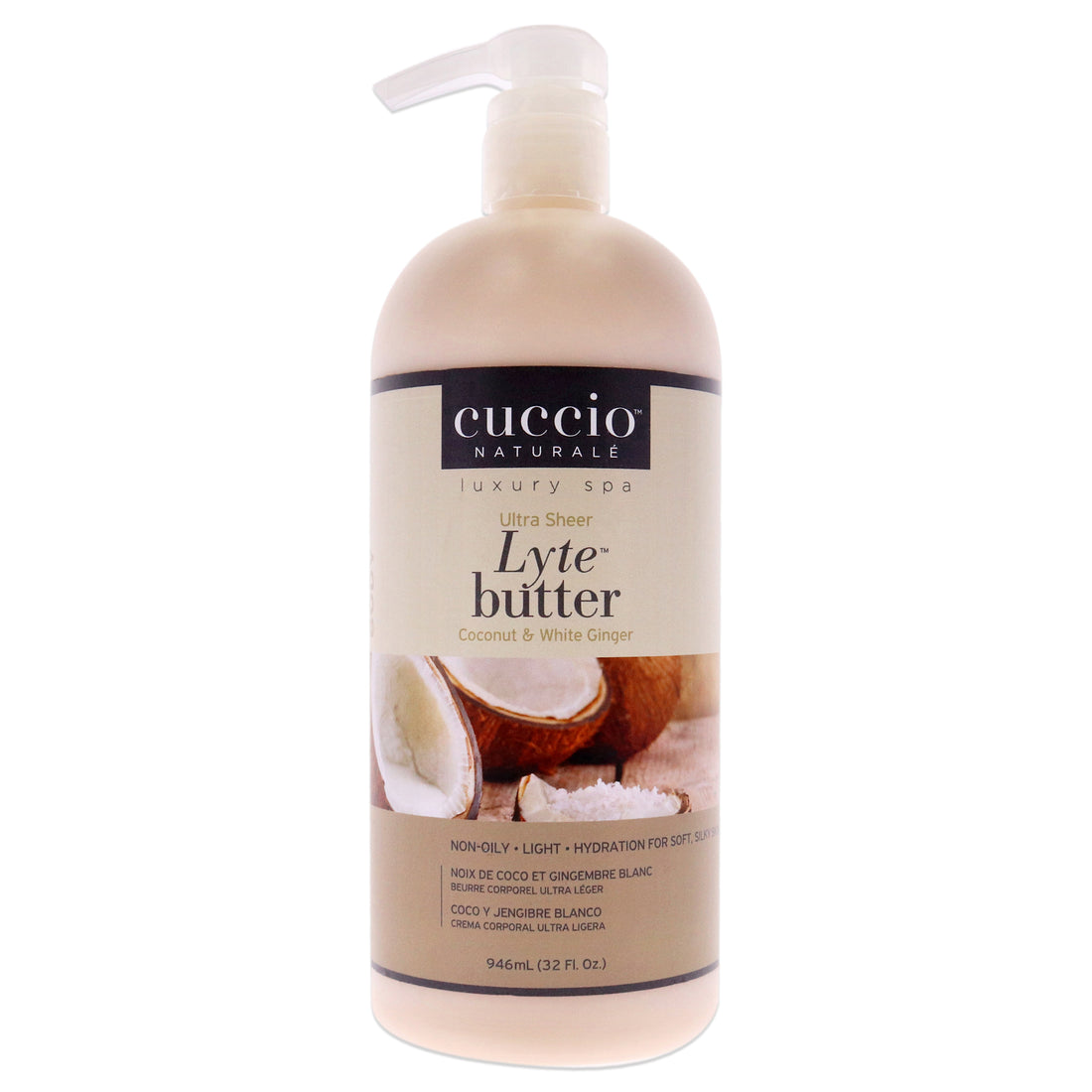 Cuccio Naturale Ultra Sheer Lyte Butter - Coconut and White Ginger