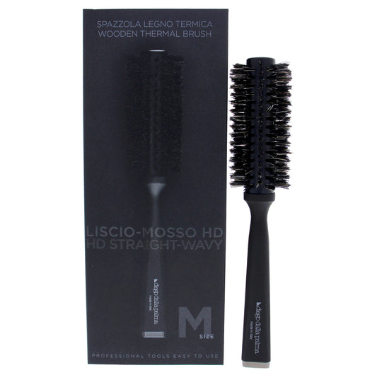 Wooden Thermal Brush HD Straight-Wavy - Medium