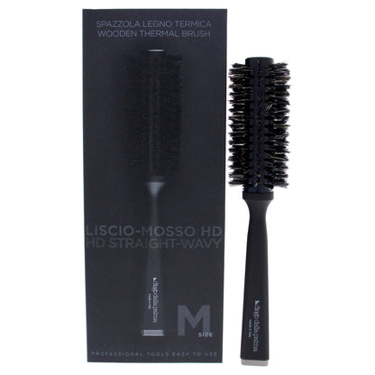 Wooden Thermal Brush HD Straight-Wavy - Medium