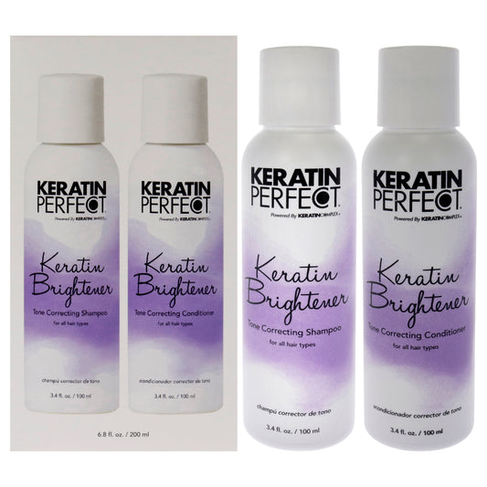 Keratin Brightener Duo by Keratin Perfect for Unisex - 2 x 3.4 oz Shampoo, Conditioner