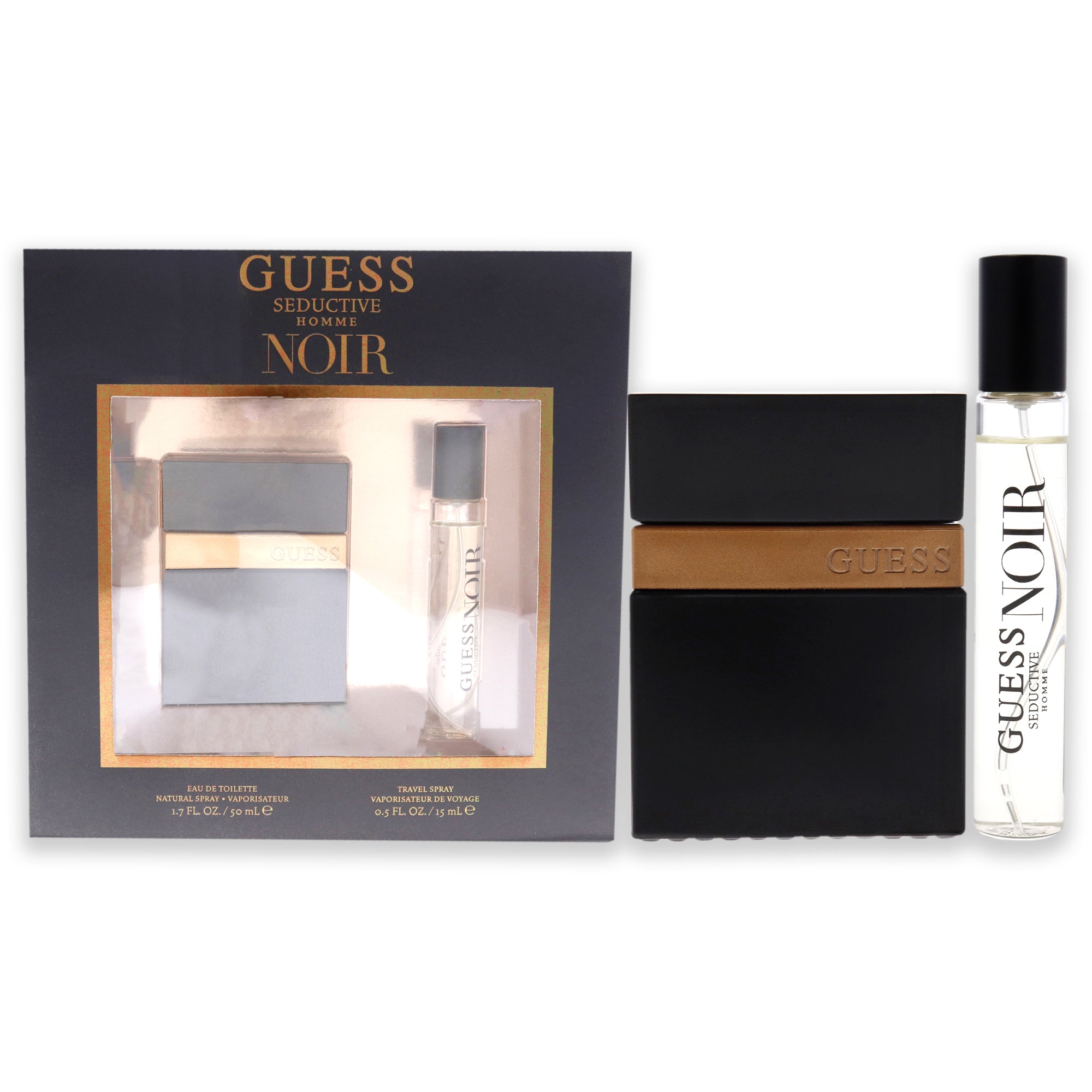 Guess Seductive Noir by Guess for Men 2 Pc Gift Set 1.7oz EDT Spray, 0.5oz EDT Spray