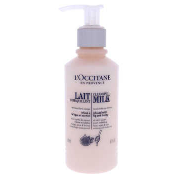 Cleansing Milk Facial Make-Up Remover by LOccitane for Unisex 6.7 oz Cleanser