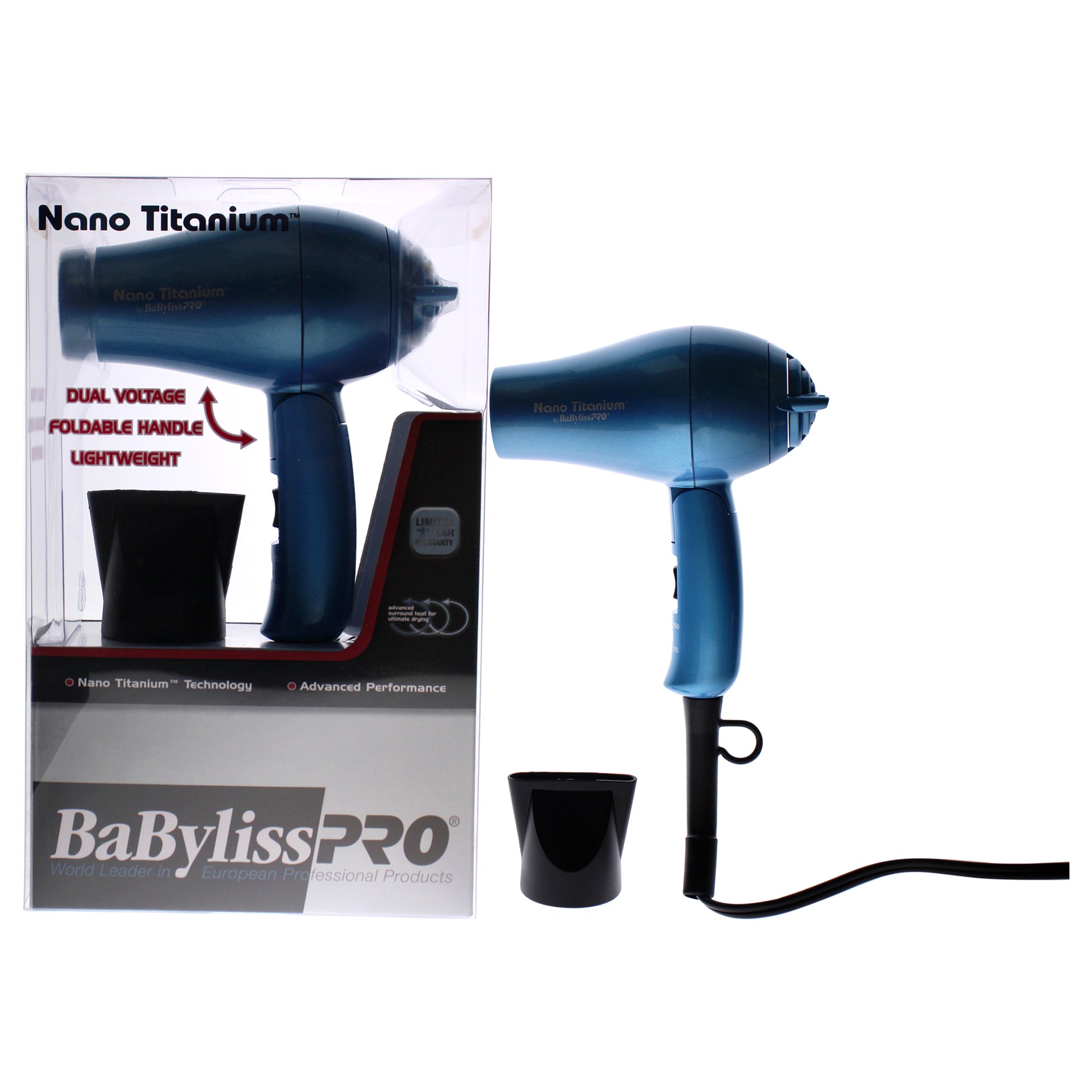 Nano Titanium Travel Dryer - BABNT053T - Blue