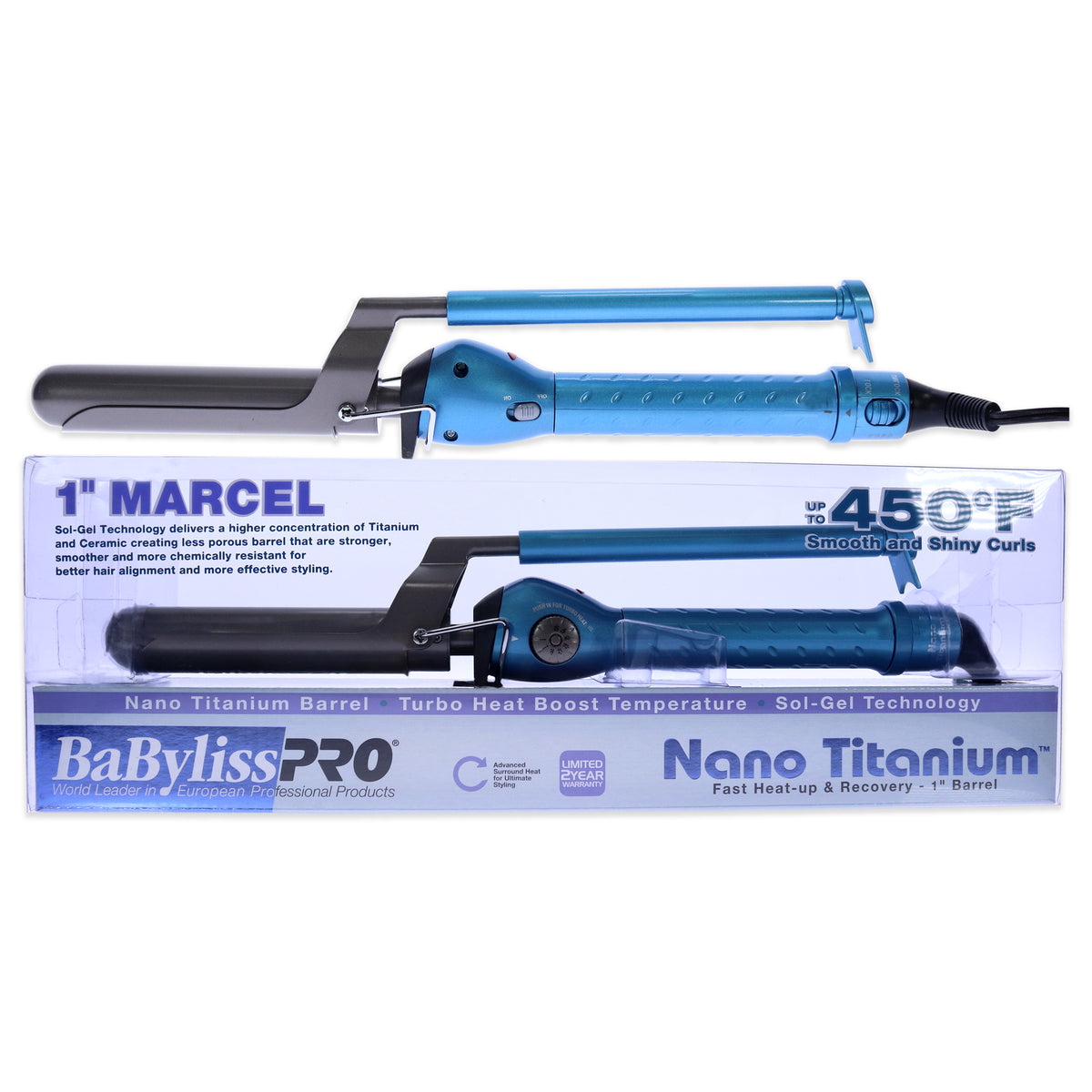 Nano Titanium Marcel Curling Iron - BABNT100MN - Blue-Grey