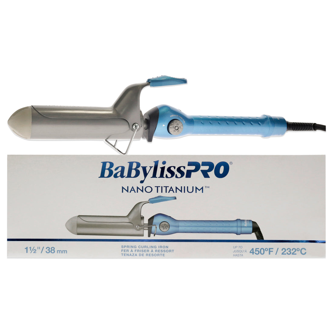 Nano Titanium Spring Curling Iron - BNT150S - Silver-Blue