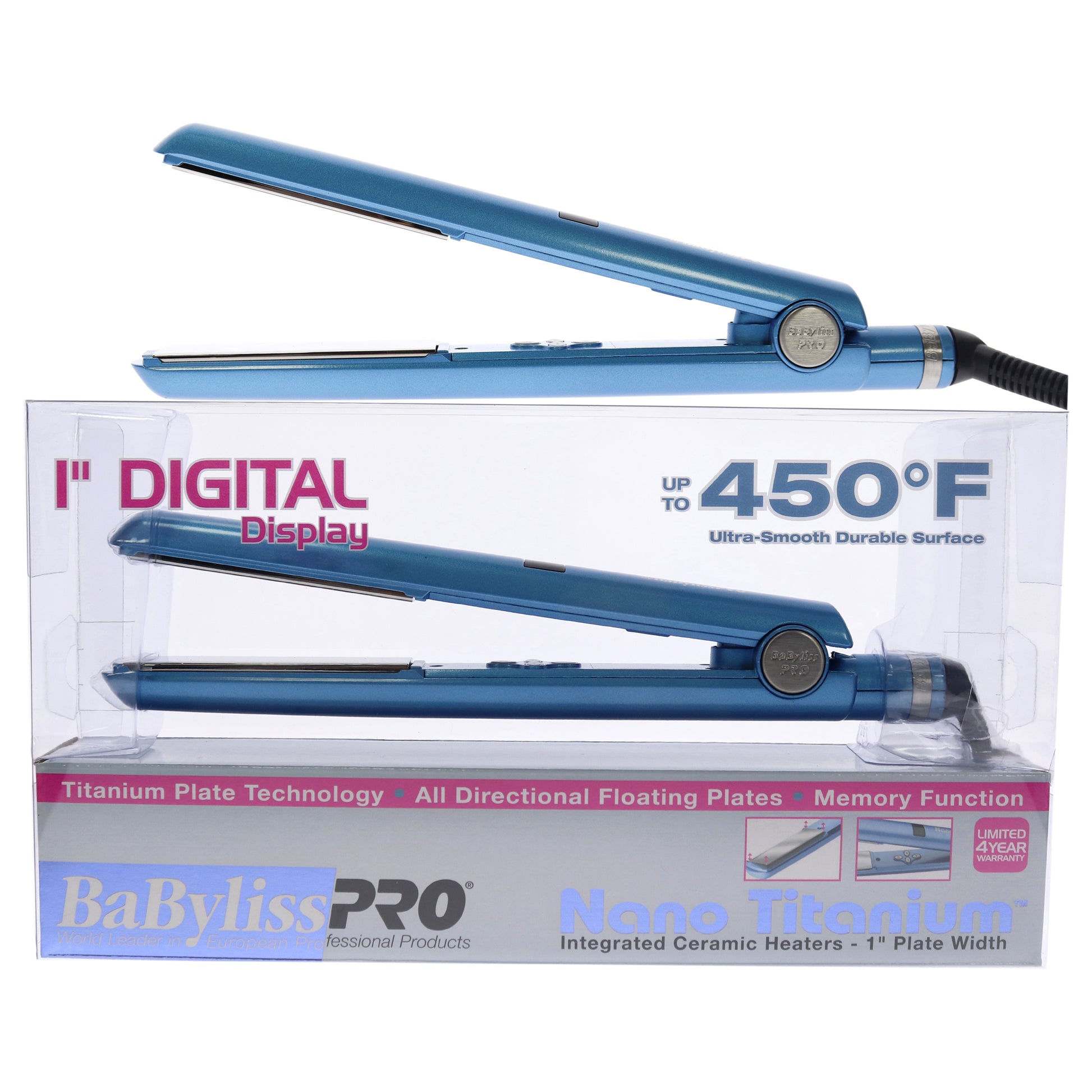 Nano Titanium Digital Straightening Iron - BABNT2095T - Blue