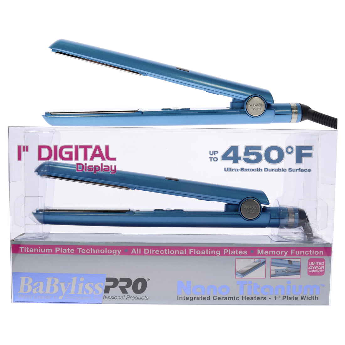 Nano Titanium Digital Straightening Iron - BABNT2095T - Blue