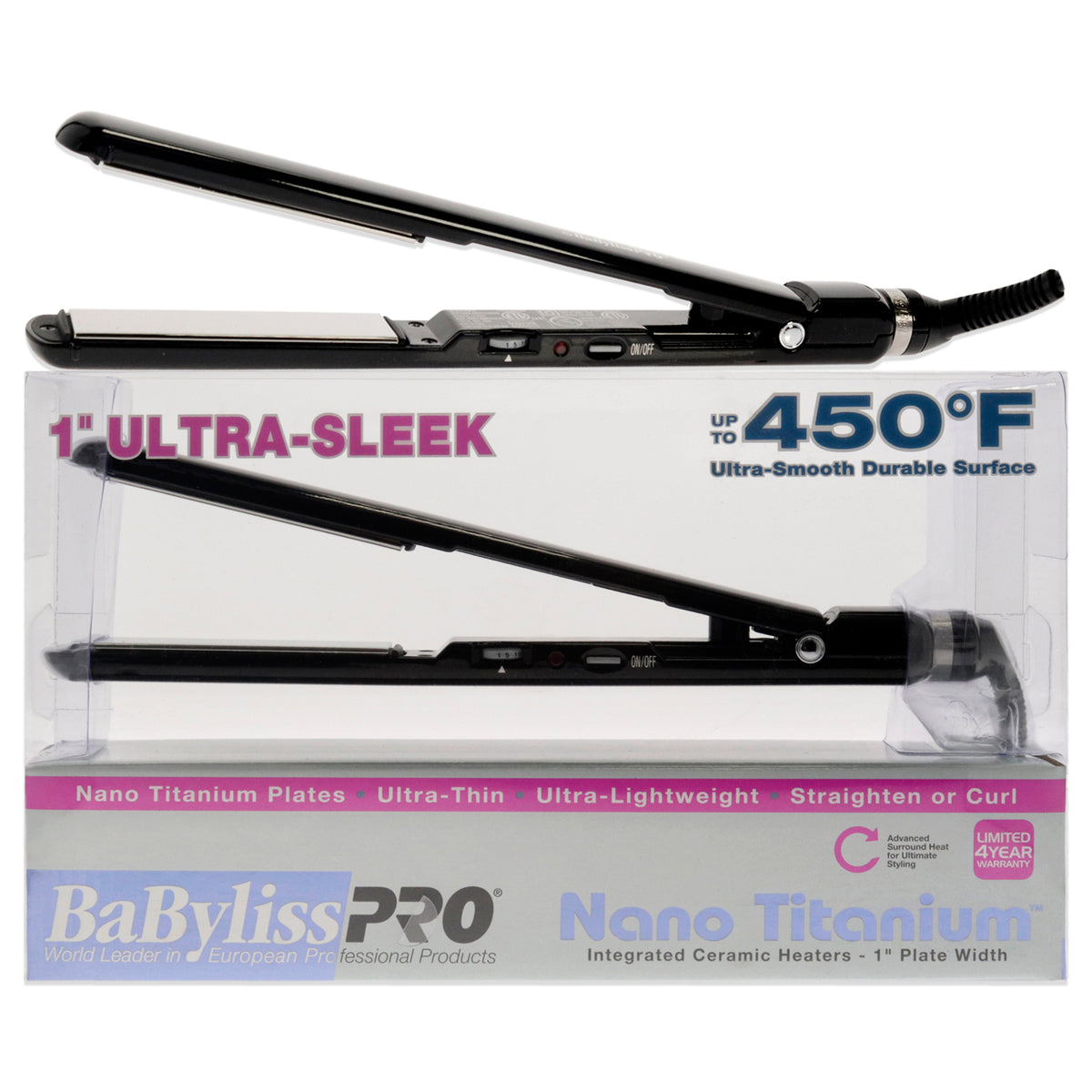 Nano Titanium Plates Ultra-Thin Straightening Iron - BABNTBK3070TN - Black