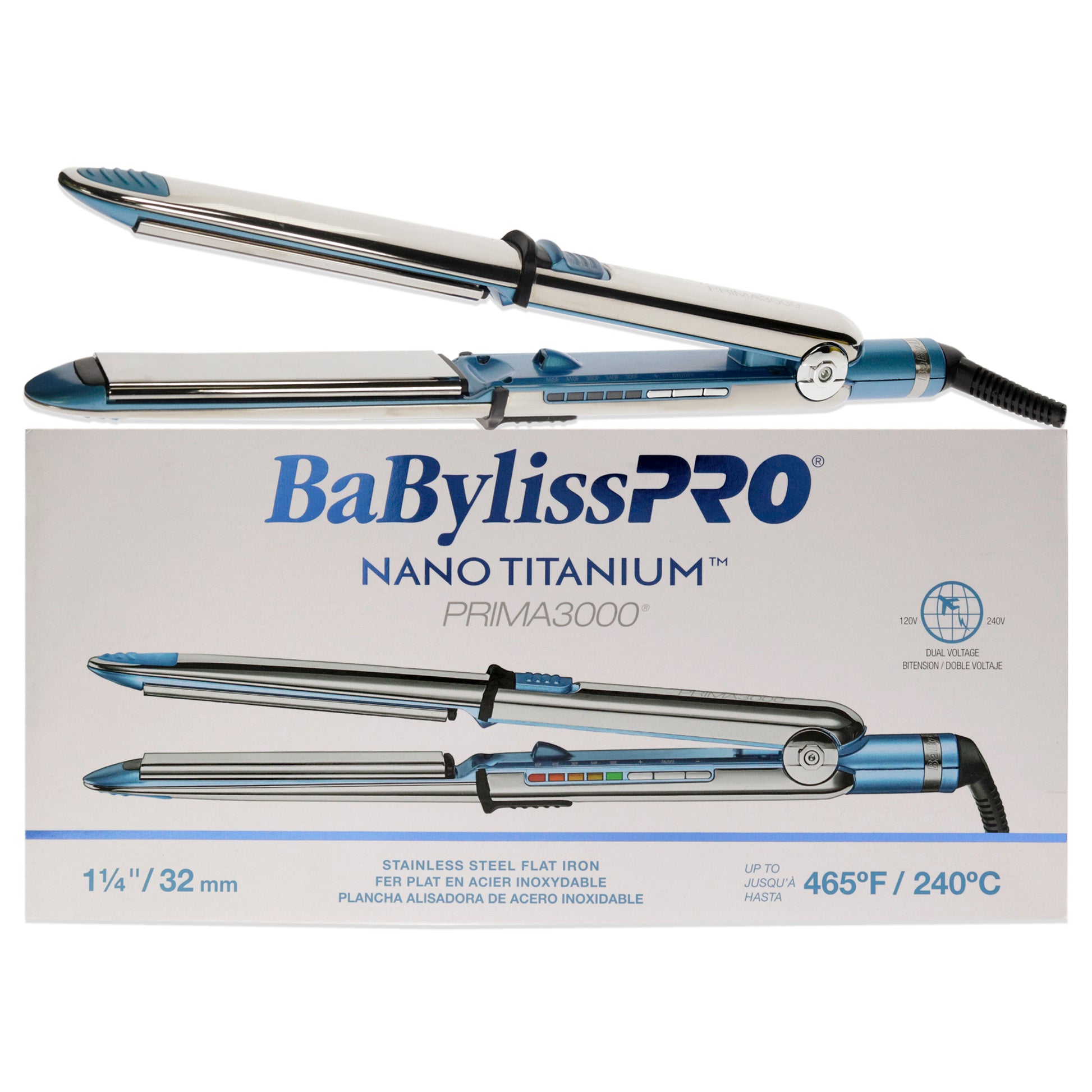 Nano Titanium Prima 3000 Ionic Straightening - BNT3000TUC- Blue-Silver