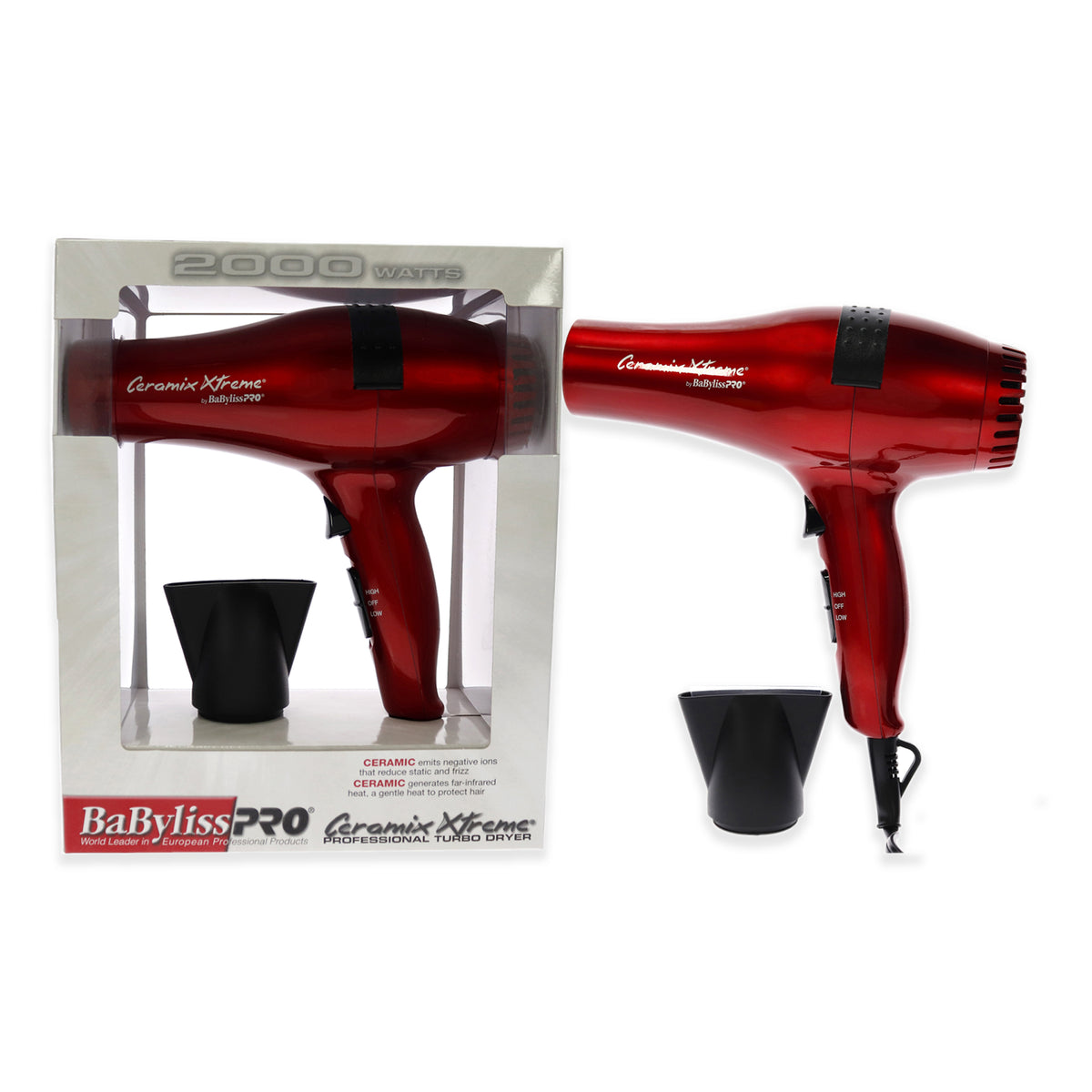 Ceramic Xtreme Hair Dryer - BABR5572 - Red
