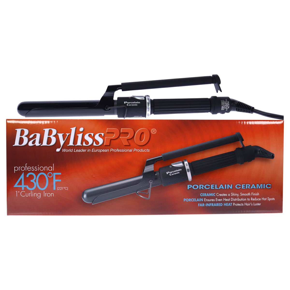 Porcelain Ceramic Curling Iron - BP100M - Black