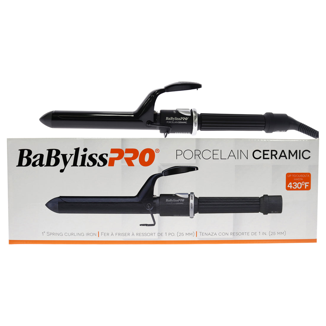 Porcelain Ceramic Spring Curling Iron - BP100SUC - Black