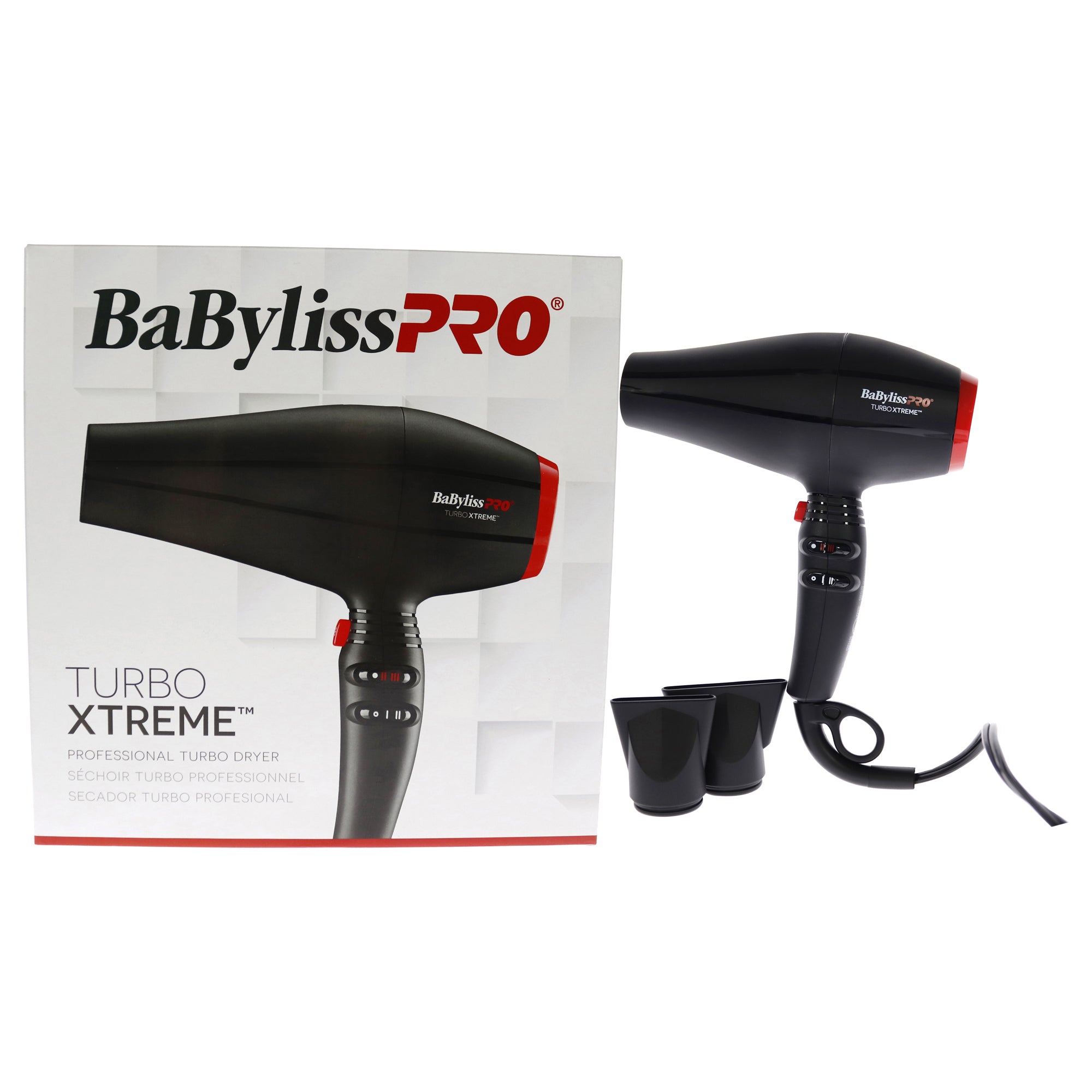 Turbo Extreme Hair Dryer - BAB9400UC - Black-Red by BaBylissPRO for Unisex - 1 Pc Hair Dryer