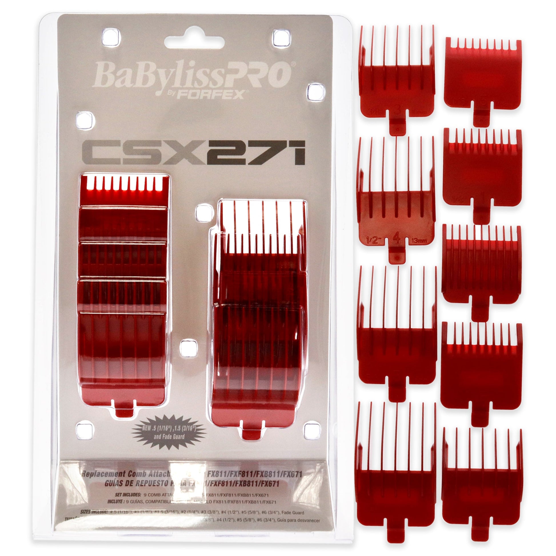 Forfex Replacement Comb Attachments - FXCSX271 - Red