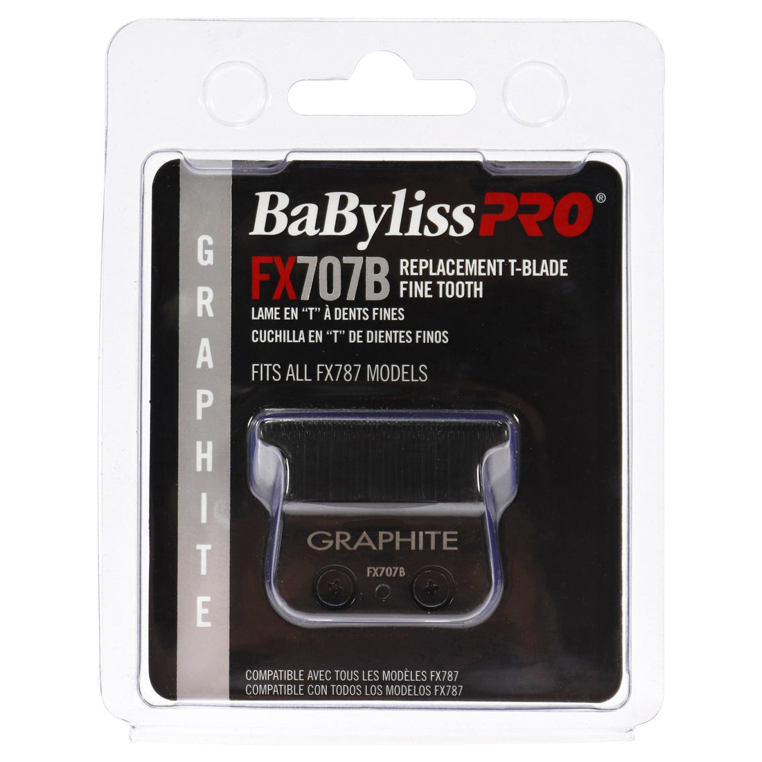 Replacement T-Blade Fine Tooth - FX707B Graphite by BaBylissPRO for Men - 1 Pc Blade