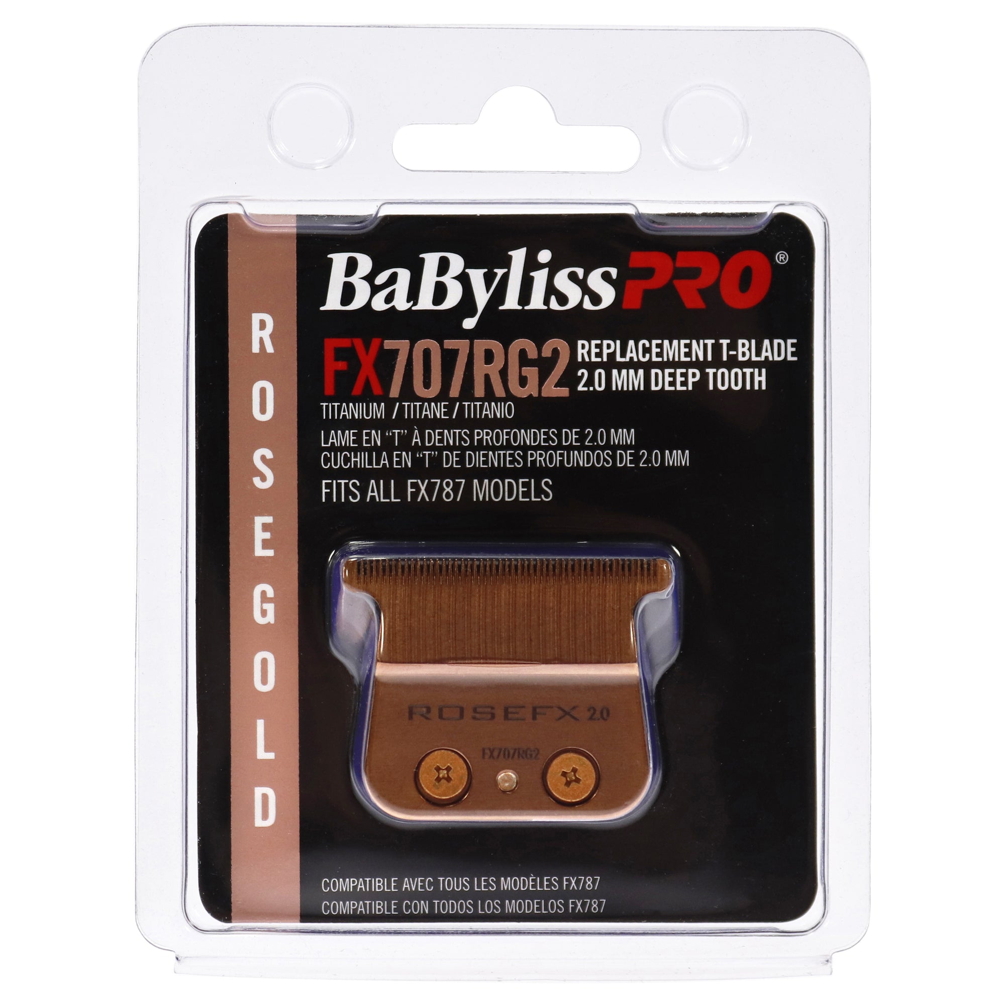 Replacement T-Blade Deep Tooth - FX707RG2 Rose Gold by BaBylissPRO for Men - 1 Pc Blade