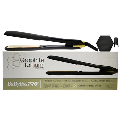 Graphite Titanium Ionic Flat Iron - BG183NUC - Black-Gold