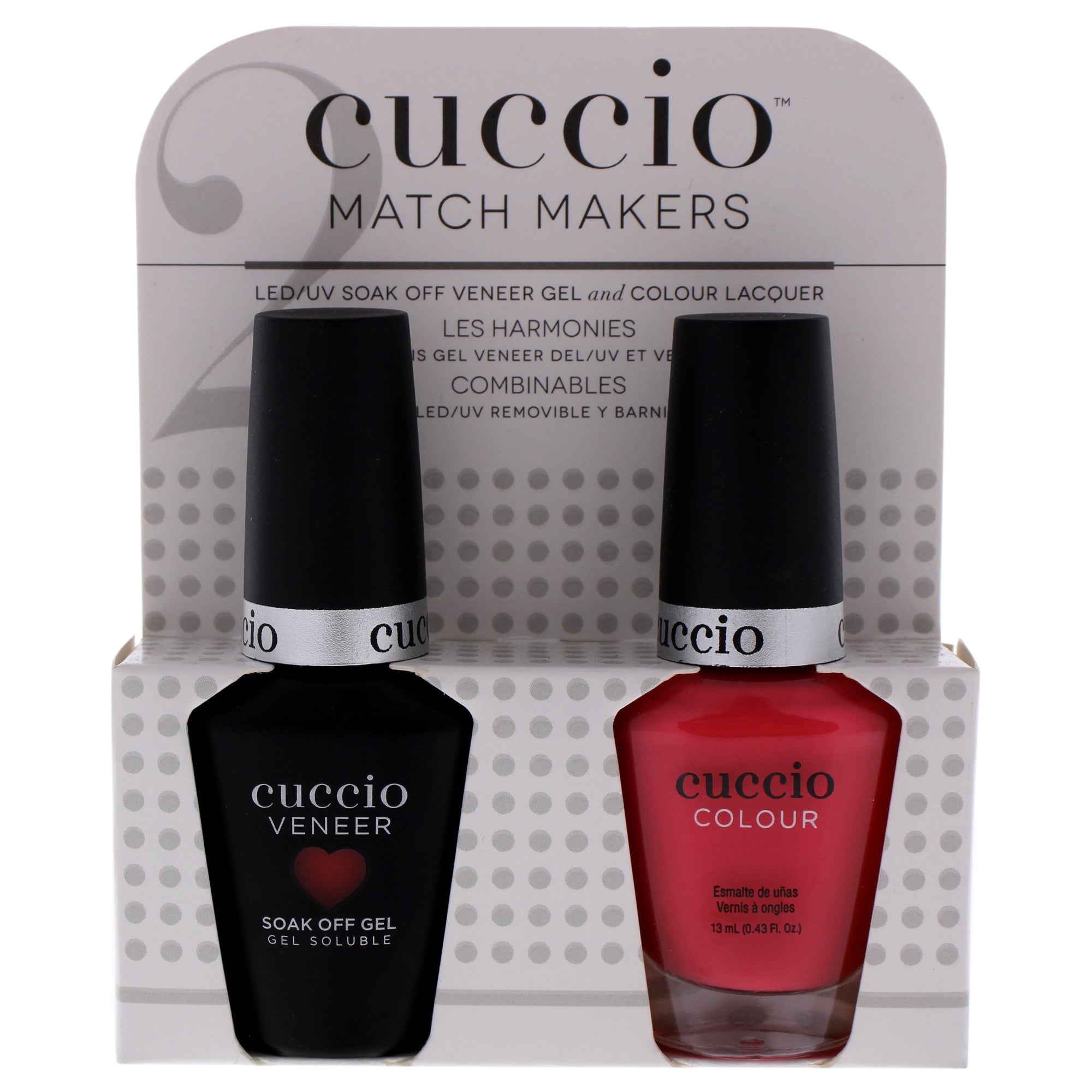 Match Makers Set - Paradise Found by Cuccio Colour for Women - 2 Pc 0.44oz Veneer Soak Of Gel Nail Polish, 0.43oz Colour Nail Polish