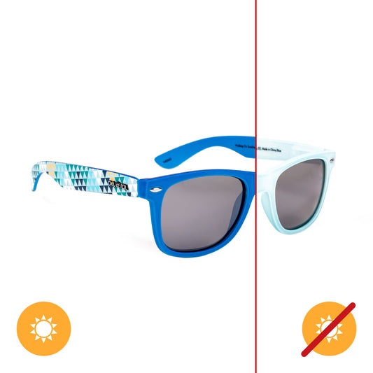 Solize Walking on Sunshine - White-Blue by DelSol for Unisex - 1 Pc Sunglasses