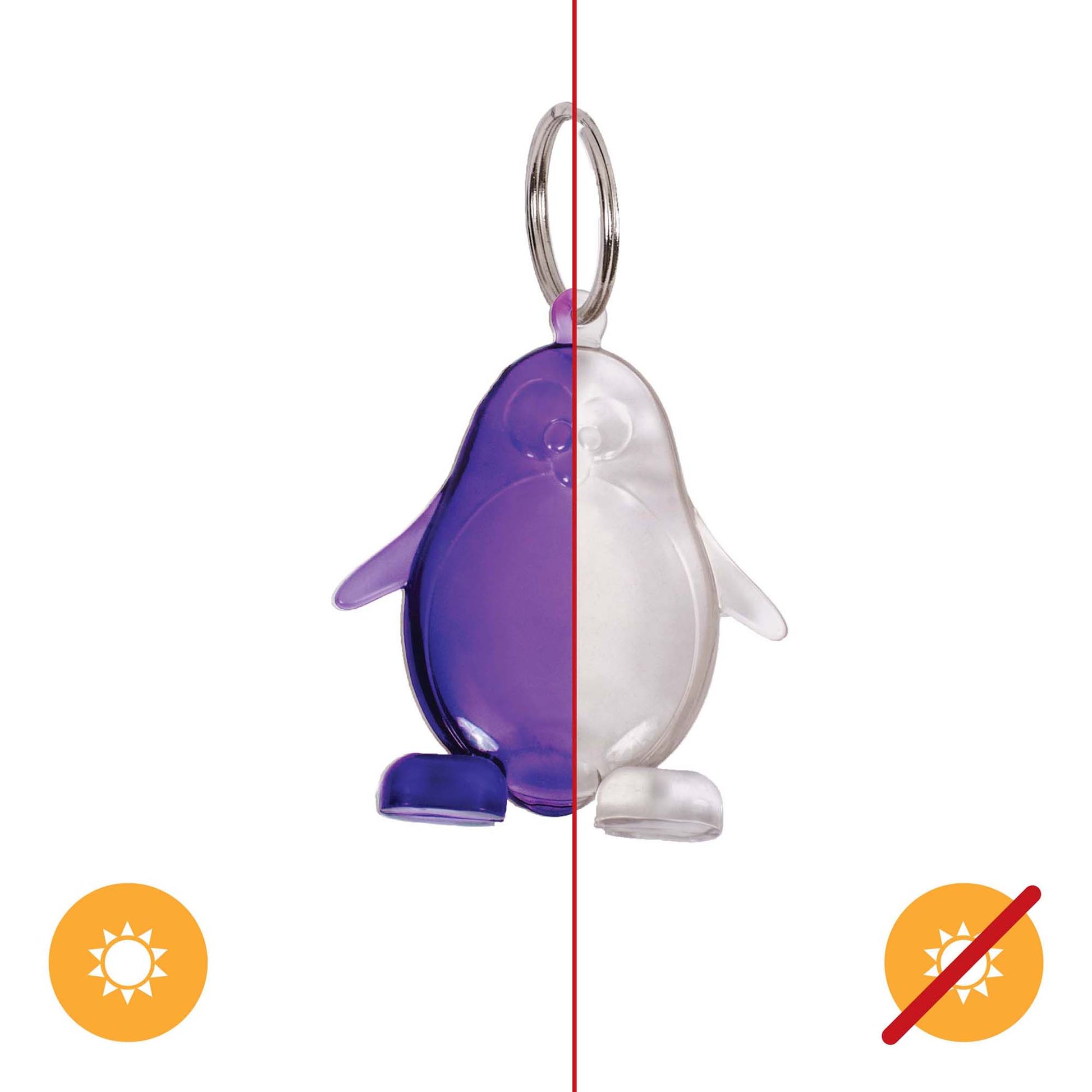 Color-Changing Key Chain Penguin - Purple