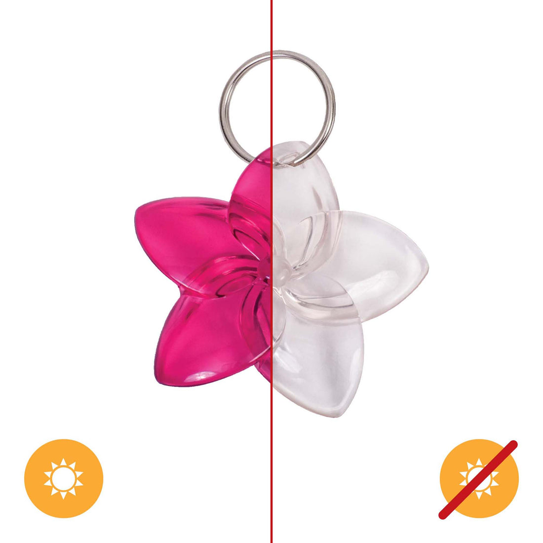 Color-Changing Key Chain Flower - Pink