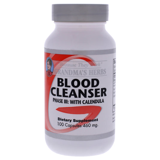 Blood Cleanser Phase III Capsules by Grandmas Herbs for Unisex - 100 Count Dietary Supplement
