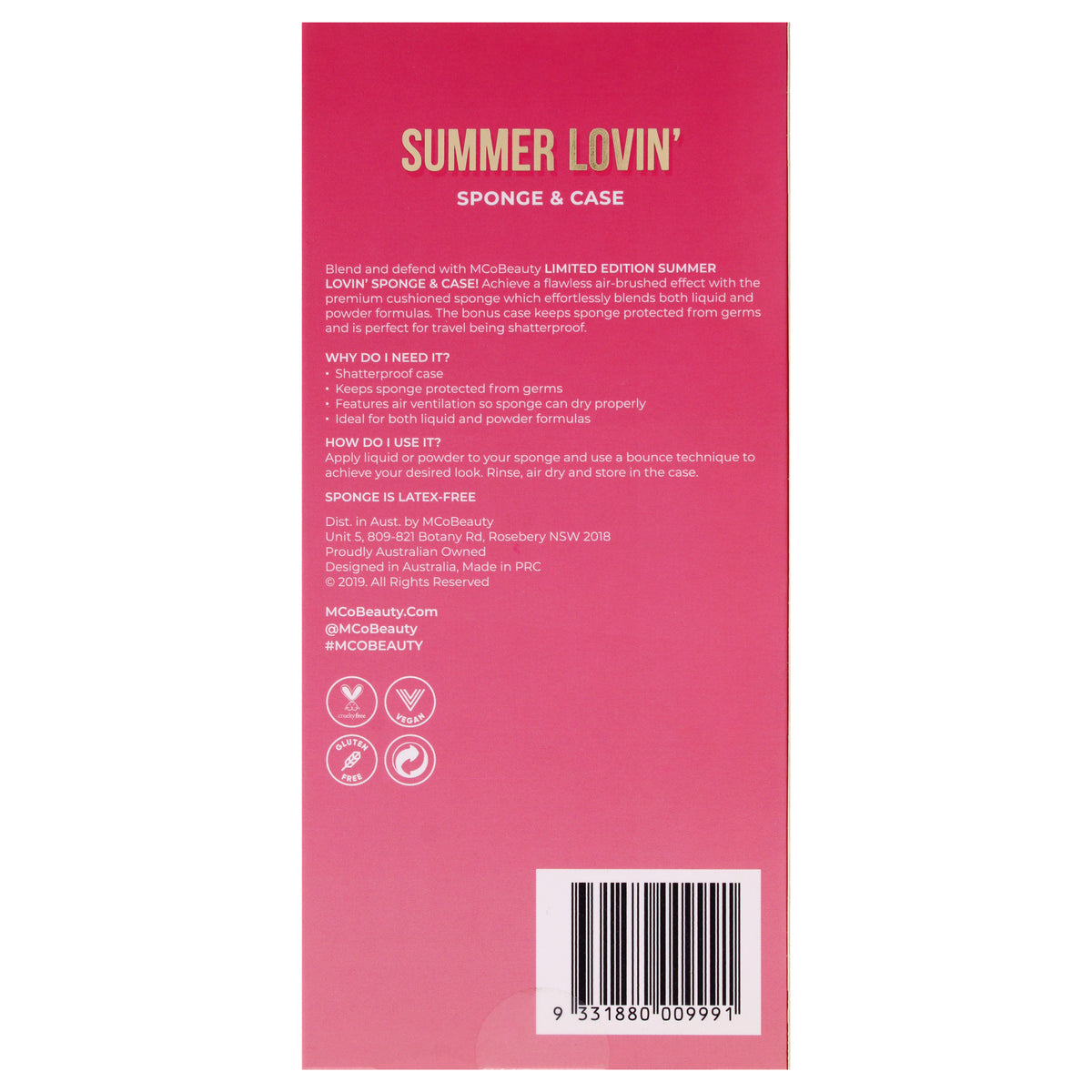 Summer Lovin Sponge and Case Limited Edition