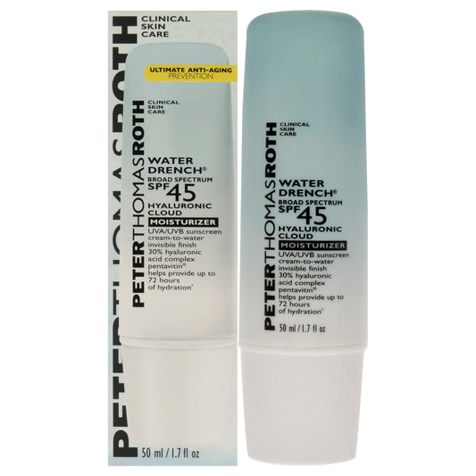 Water Drench Cloud Cream Moisturizer SPF 45 by Peter Thomas Roth for Unisex 1.7 oz Cream