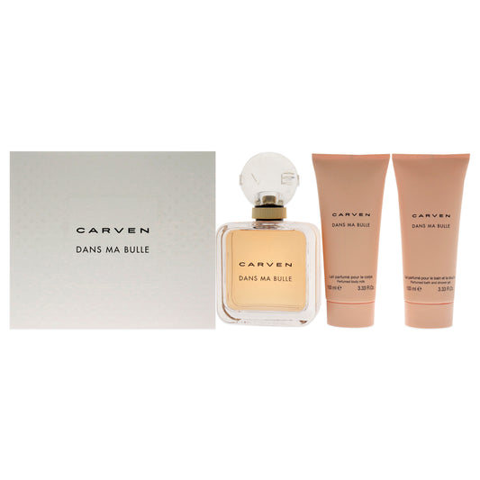 Dans Ma Bulle by Carven for Women - 3 Pc Gift Set 3.3oz EDP Spray, 3.3oz Body Milk, 3.3oz Shower Gel