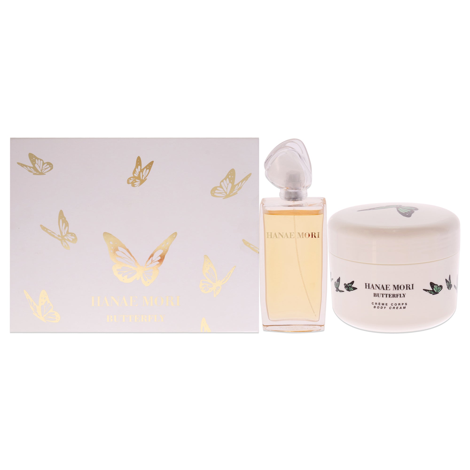 Hanae Mori Butterfly by Hanae Mori for Women 2 Pc Gift Set 3.4oz EDP Spray, 8.5oz Body Cream