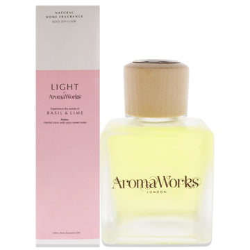 Light Reed Diffuser - Basil and Lime by Aromaworks for Unisex - 3.4 oz Reed Diffusers