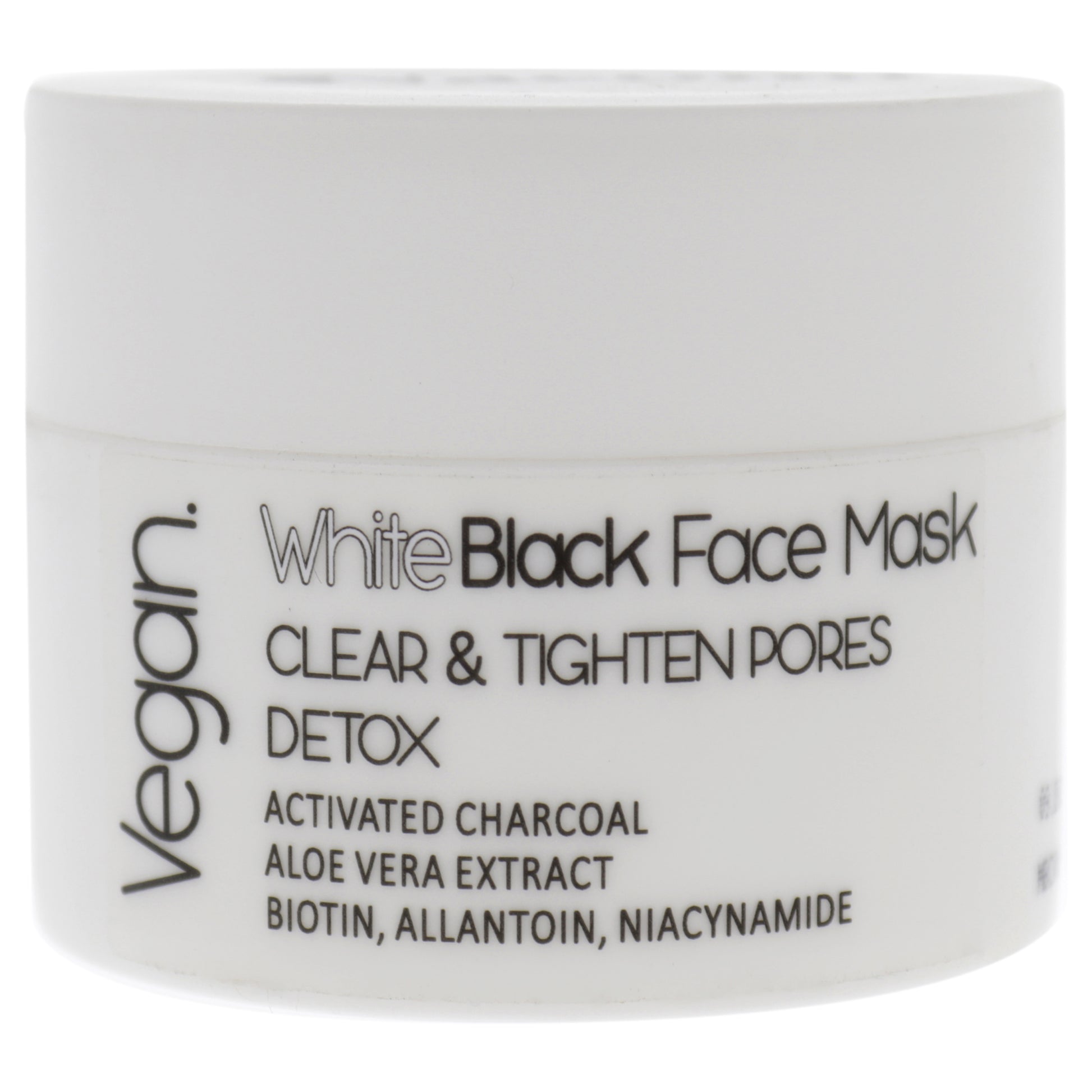 Vegan White Black Face Mask