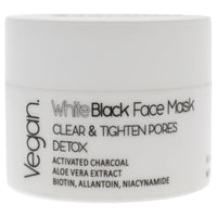 Vegan White Black Face Mask