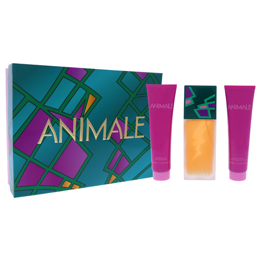 Animale by Animale for Women 3 Pc Gift Set 3.4oz EDP Spray, 3.4oz Body Lotion, 3.4oz Shower Gel